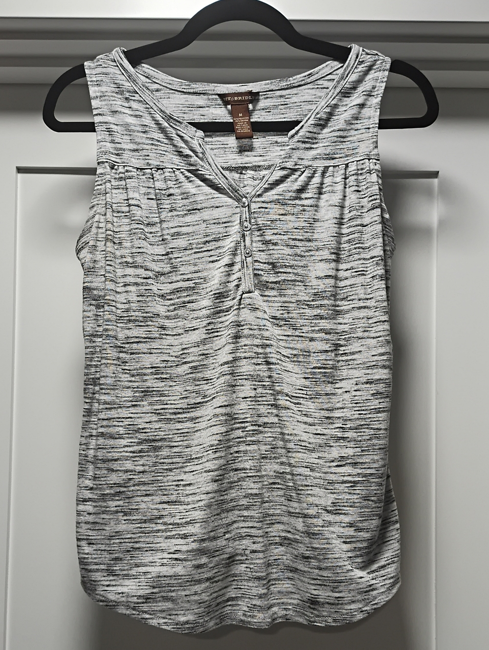 Bit & Bridle Gray Space-Dye Henley Tank